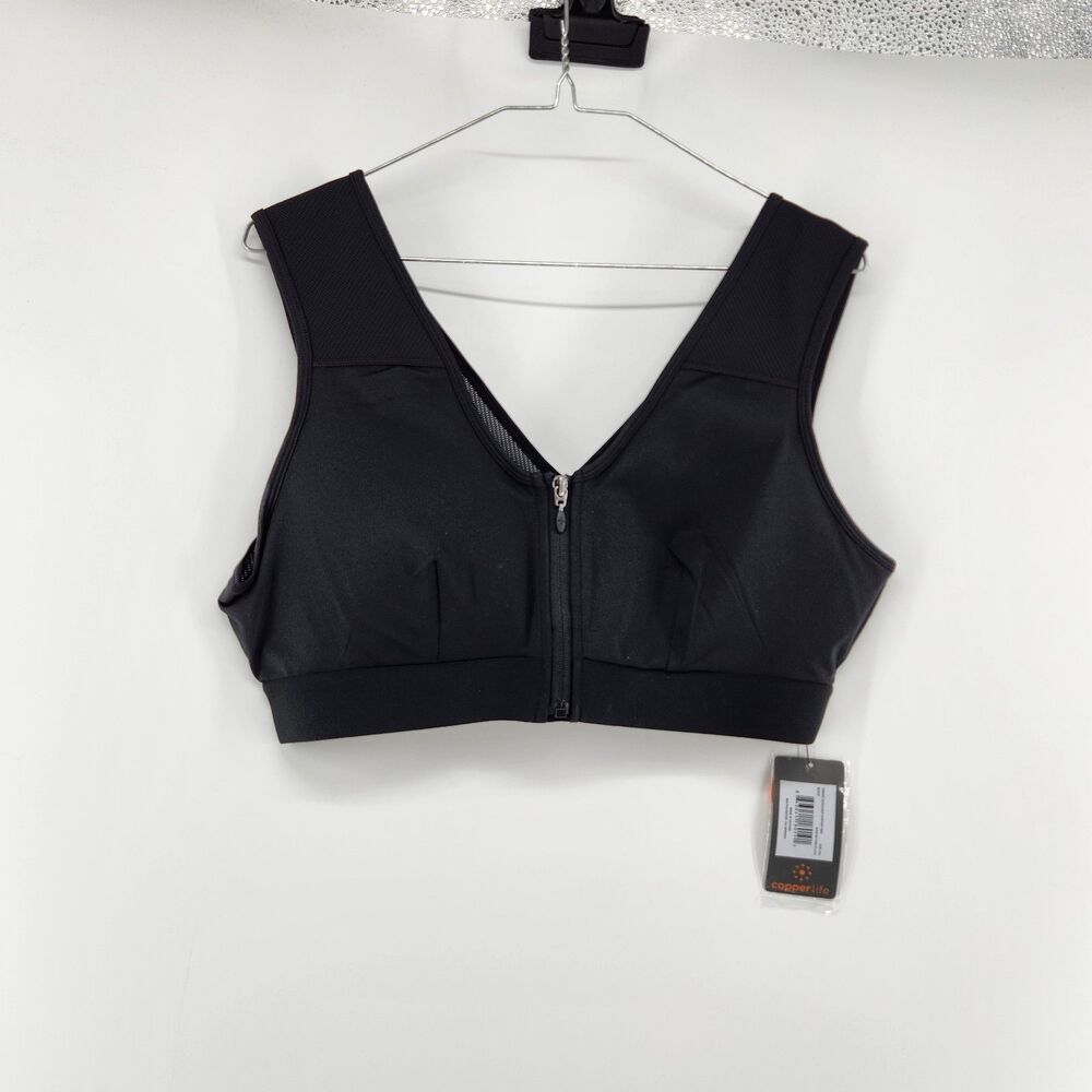 Tommie Copper® Women's 2XL Black Airknit Shoulder Support Bra NWT‎